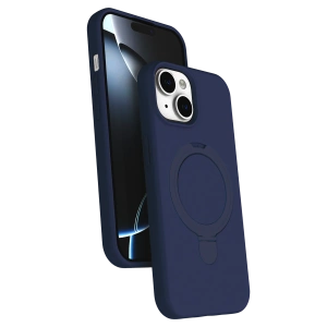 HarmonyAura Apple iPhone 14 Regal Magsafe Standlı Kapak - Lacivert