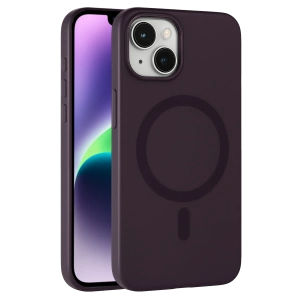 HarmonyAura Apple iPhone 14 Tuna PC Slim Magsafe Kapak - Derin Mor