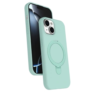 HarmonyAura Apple iPhone 15 Plus Regal Magsafe Standlı Kapak - Su Yeşili