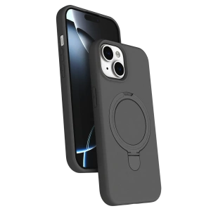 HarmonyAura Apple iPhone 15 Plus Regal Magsafe Standlı Kapak - Titan Gri