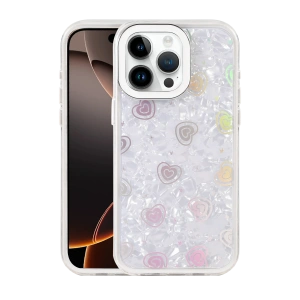 HarmonyAura Apple iPhone 15 Pro Lumi Desenli Kapak - Beyaz