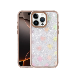 HarmonyAura Apple iPhone 15 Pro Max Lumi Desenli Kapak - Çöl Titanyum