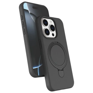 HarmonyAura Apple iPhone 15 Pro Max Regal Magsafe Standlı Kapak - Titan Gri