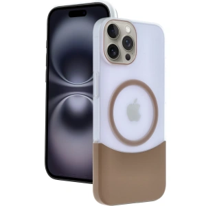 HarmonyAura Apple iPhone 15 Pro Max Velar Magsafe Kapak - Çöl Titanyum