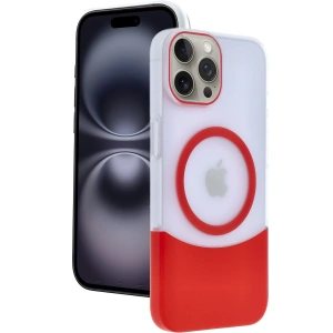 HarmonyAura Apple iPhone 15 Pro Max Velar Magsafe Kapak - Kırmızı