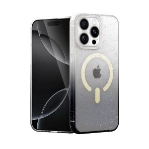 HarmonyAura Apple iPhone 15 Pro Pummel Shiny Magsafe Kapak - Siyah