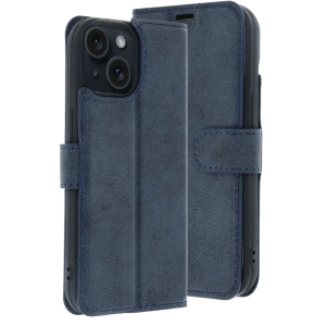 HarmonyAura Apple iPhone 15 Trend S Plus Kapaklı Kılıf - Lacivert