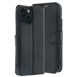 HarmonyAura Apple iPhone 15 Trend S Plus Kapaklı Kılıf - Siyah