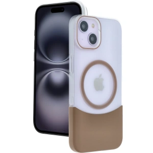 HarmonyAura Apple iPhone 15 Velar Magsafe Kapak - Çöl Titanyum