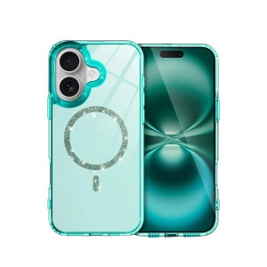 HarmonyAura Apple iPhone 16 Live Diamond Magsafe Kapak - Yeşil