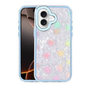 HarmonyAura Apple iPhone 16 Lumi Desenli Kapak - Mavi