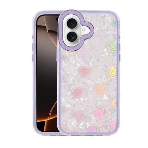 HarmonyAura Apple iPhone 16 Lumi Desenli Kapak - Mor