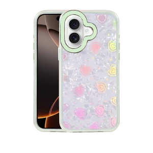 HarmonyAura Apple iPhone 16 Lumi Desenli Kapak - Yeşil