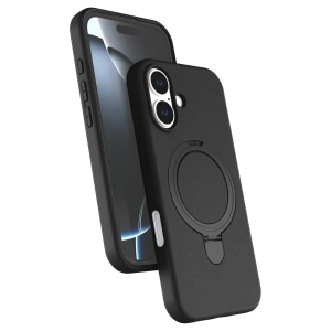HarmonyAura Apple iPhone 16 Plus Regal Magsafe Standlı Kapak - Siyah