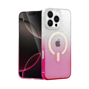 HarmonyAura Apple iPhone 16 Pro Max Pummel Shiny Magsafe Kapak - Pembe