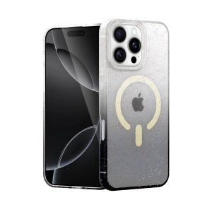 HarmonyAura Apple iPhone 16 Pro Max Pummel Shiny Magsafe Kapak - Siyah