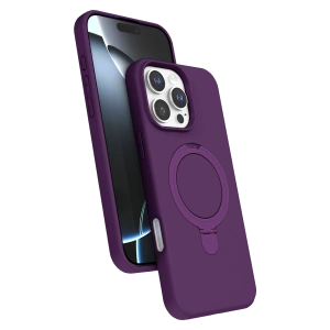 HarmonyAura Apple iPhone 16 Pro Max Regal Magsafe Standlı Kapak - Derin Mor