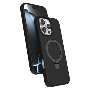 HarmonyAura Apple iPhone 16 Pro Max Regal Magsafe Standlı Kapak - Siyah