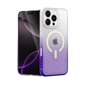 HarmonyAura Apple iPhone 16 Pro Pummel Shiny Magsafe Kapak - Mor