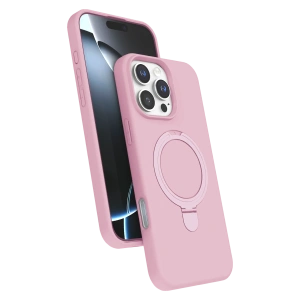 HarmonyAura Apple iPhone 16 Pro Regal Magsafe Standlı Kapak - Açık Pembe