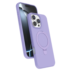 HarmonyAura Apple iPhone 16 Pro Regal Magsafe Standlı Kapak - Lila