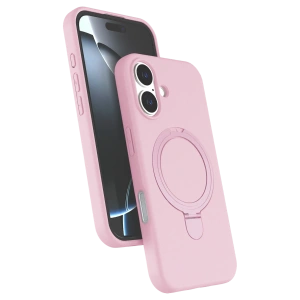 HarmonyAura Apple iPhone 16 Regal Magsafe Standlı Kapak - Açık Pembe