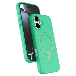 HarmonyAura Apple iPhone 16 Regal Magsafe Standlı Kapak - Yeşil