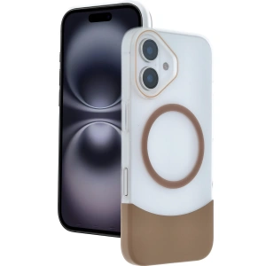 HarmonyAura Apple iPhone 16 Velar Magsafe Kapak - Çöl Titanyum