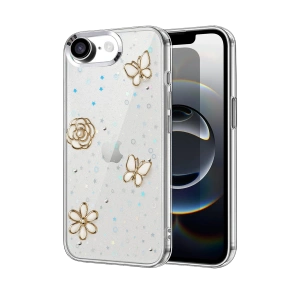 HarmonyAura Apple iPhone 16E Fiyonk Desenli Kapak - Desen 10