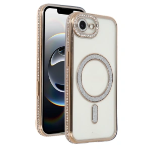 HarmonyAura Apple iPhone 16E Joke Simli Magneticsafe Kılıf - Gold