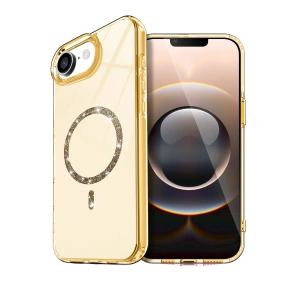 HarmonyAura Apple iPhone 16E Live Diamond Magsafe Kapak - Sarı