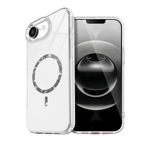 HarmonyAura Apple iPhone 16E Live Diamond Magsafe Kapak - Şeffaf