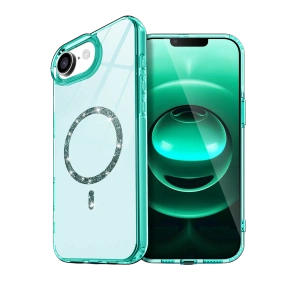 HarmonyAura Apple iPhone 16E Live Diamond Magsafe Kapak - Yeşil