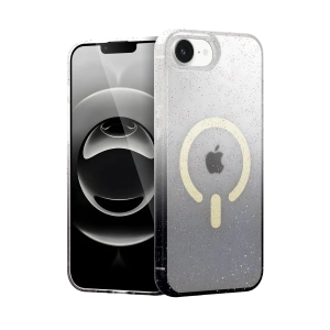 HarmonyAura Apple iPhone 16E Pummel Shiny Magsafe Kapak - Siyah