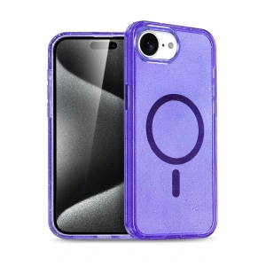 HarmonyAura Apple iPhone 16E Star Magsafe Kapak - Mor