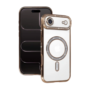 HarmonyAura Apple iPhone 17 Air Joke Simli Magneticsafe Kılıf - Gold