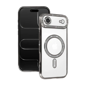 HarmonyAura Apple iPhone 17 Air Joke Simli Magneticsafe Kılıf - Gümüş