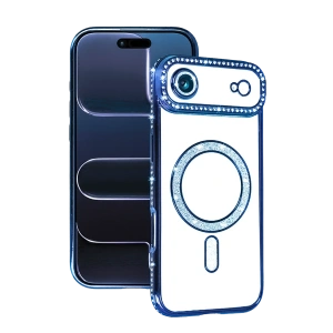 HarmonyAura Apple iPhone 17 Air Joke Simli Magneticsafe Kılıf - Mavi