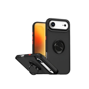 HarmonyAura Apple iPhone 17 Air Montreal Yüzüklü Silikon Kapak - Siyah