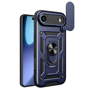 HarmonyAura Apple iPhone 17 Air Pars Lens Yüzüklü Silikon - Lacivert