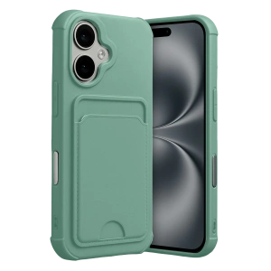 HarmonyAura Apple iPhone 17 Kelvin Kartvizitli Silikon - Açık Yeşil