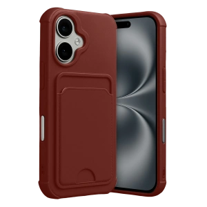 HarmonyAura Apple iPhone 17 Kelvin Kartvizitli Silikon - Bordo