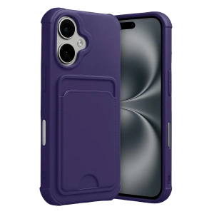 HarmonyAura Apple iPhone 17 Kelvin Kartvizitli Silikon - Derin Mor