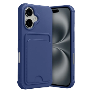 HarmonyAura Apple iPhone 17 Kelvin Kartvizitli Silikon - Lacivert