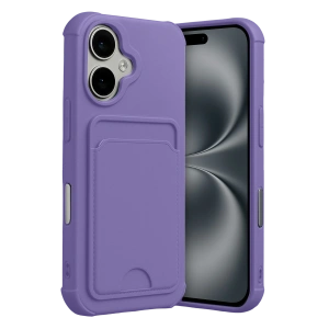 HarmonyAura Apple iPhone 17 Kelvin Kartvizitli Silikon - Lila