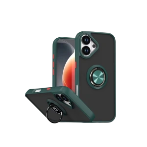 HarmonyAura Apple iPhone 17 Montreal Yüzüklü Silikon Kapak - Yeşil