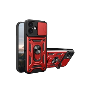 HarmonyAura Apple iPhone 17 Pars Lens Yüzüklü Silikon - Kırmızı