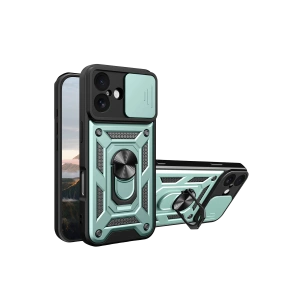 HarmonyAura Apple iPhone 17 Pars Lens Yüzüklü Silikon - Yeşil