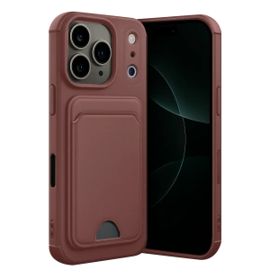 HarmonyAura Apple iPhone 17 Pro Kelvin Kartvizitli Silikon - Bordo