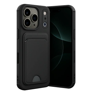 HarmonyAura Apple iPhone 17 Pro Kelvin Kartvizitli Silikon - Siyah